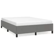 MAISON CHIC Posteljni okvir - Dvoposteljna postelja - Zakonska postelja brez vzmetnice temno siv 140x190 cm blago-J12917, (21767425)