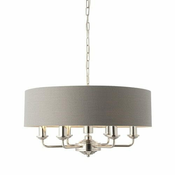 Endon 94373 - Luster na lancu HIGHCLERE 6xE14/40W/230V siva/sjajni hrom