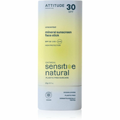 Attitude Sensitive Natural Face stick mineralna krema za sončenje v paličici za občutljivo kožo 20 g