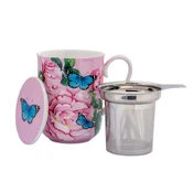 Maxwell & Williams Skodelica s cedilom - tisana Posey 340ml/Cabbage Roses/porcelan, inox