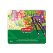Derwent Academy komplet barvic, kovinska škatla, 24 barv