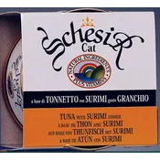 SCHESIR Konzerva za macke, tunjevina sa surimi racicima, 6 x 50 g