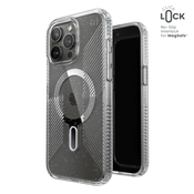 Speck Presidio Lux Grip ClickLock & Magsafe torbica za iPhone 15 Pro Max (prozirna / platinasto svje