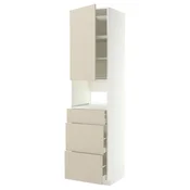 METOD / MAXIMERA Visoki element za ugradne uredaje, bela/Havstorp bež, 60x60x240 cm