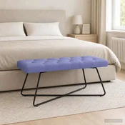 Klop s gumbnim oblazinjenjem Jeans modra 110 x 40 x 46 cm Blago