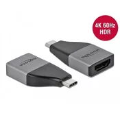 Adapter DELOCK, USB-C(M) na HDMI (Ž), 4K@60Hz, sivi