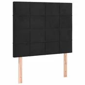 Vidaxl Vzglavje postelje črno 100x5x118/128 cm žametno