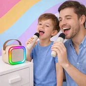 [paket] Karaoke komplet z zvočnikom, 2 mikrofona, Bluetooth, USB, SD, mini vtičnica Z3345B