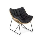 Fotelja Houston 1517 Crna, 90x81x90cm, Tkanina, PVC pletivo, GambeNoge: Metalne