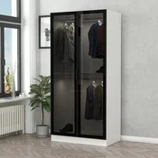 Hanah home Ormar Kale Glass 90x210x52cm Crno-Beli
