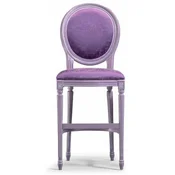 Casa Padrino Luxury Baroque Bar Chair Purple/Gray - Made in Italy