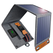 Choetech zložljiv potovalni fotovoltaični polnilec 14W z USB 5V/2,4A solarno ploščo sive barve (SC004)