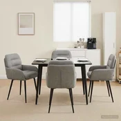 Trpezarijske stolice 4 pcs Baršun Svjetlosiva 59 x 59,5 x 90 cm