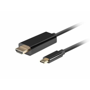 LANBERG USB-C na HDMI kabel, 3m, 4K 60Hz, črn
