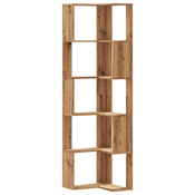 Kutni regal z knjige 5 razine artisian hrast 50x50x179cm drveni