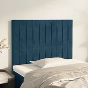 Vidaxl Vzglavje postelje temno modro 100x5x118/128 cm žametno