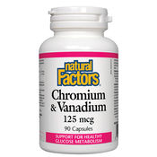 Natural Factors – Krom in Vanadij 125 mcg, 90 kapsul