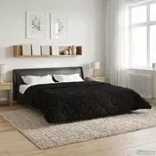 vidaXL Polna celoletna prevleka Šonerisan Črna 220 x 260 cm