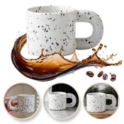 shumee Keramična, pikčasta skodelica z ročajem 300 ml mat CUP19