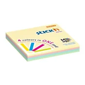 Samolepilni blok za beležke, 76x76 mm, 100 listov, STICK N Magic Pad, pastelne barve, 100 listov