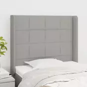 Vidaxl vidaXL Vzglavnik s krilci svetlo siv 103x16x118/128 cm blago