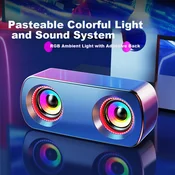 Saida Desktop zvucnik V-189, RGB, USB, Crni
