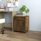 Vidaxl Omarica na kolesih dimljeni hrast 45x38x54 cm konstruiran les