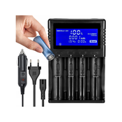 DEXXER univerzalni 12-220V LCD polnilnik za 4 polnilne bater