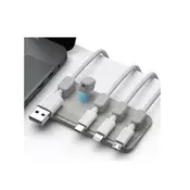 Organizator kabela WELL, 5 utora, magnetski, sivi ORG-CABLE-M0305GY-WL