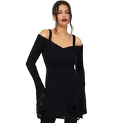 Ženska obleka z dolgimi rokavi KILLSTAR - Night Widow - Black - KSRA013916