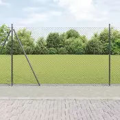 Ograde od lanca s betonskom podlogom 10 x 1,4 m Siva Mreža