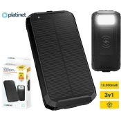 Power bank z brezžičnim polnjenjem in solarno ploščo Power Delivery 15W/10000 mAh črna