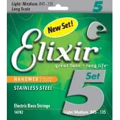 ELIXIR strune Bass Stainless Steel Nanoweb Light/Medium 45/135