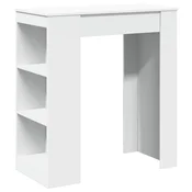 Vidaxl Barska miza s policami bela 95x47x103,5 cm inženirski les