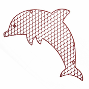 Slika delfin 41,91 x 27,31 cm Crvena Metal