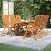 7-dijelni vrtni blagovaonski set od masivnog bagremovog drva 160-240 cm