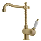 SAPHO KIRKÉ WHITE Bronasta Retro Kuhinjska Pipa z Belo Keramično Ročico