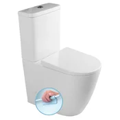 TURKU RIMLESS Comfort Height stranišče z zaprto vezavo, belo - Bela - 38,5x87x64 cm - Sapho - 24 - Keramika - Classic - 385 - 870 - 640 - 14