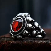 Prstan Red Zircon Punk - SS8-839R red