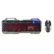 shumee Rebeltec INTERCEPTOR 2 igralna USB žična tipkovnica in miška komplet siva kovinska