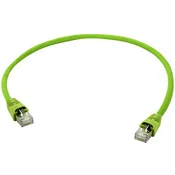 Telegärtner Telegärtner LAN (RJ45) Omrežni Priključni kabel CAT 6a S/FTP 2 m Zelena Ognjevaren, Z zaščitnim zapornim zatičem, Dvojno zaščite