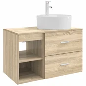Vidaxl Komplet pohištva za kopalnico 2 pcs Sonoma hrast Inženirski les