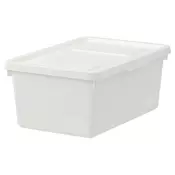 SOCKERBIT Kutija s poklopcem, bela, 38x25x15 cm