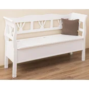 Casa Padrino country style bench antique white 163 x 48 x H. 92 cm - Solid wood bench with storage space - Solid wood furniture - Country style furniture - Country style furnishings