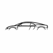 WALLXPERT Zidna dekoracija Bugatti Veyron Silhouette