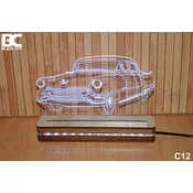Black Cut 3D Lampa Roze