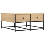 Vidaxl Klubska mizica sonoma hrast 80x80x40 cm konstruiran les