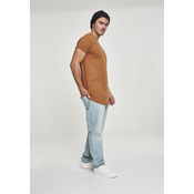 Shaped long caramel T-shirt