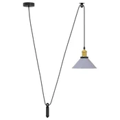 Vidaxl obesek svetilka nastavljiva po višini E27 Gloss Grey O 22 cm