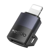 Micro USB v Lightning OTG adapter Yesido GS30 12W, 480Mbps - siv